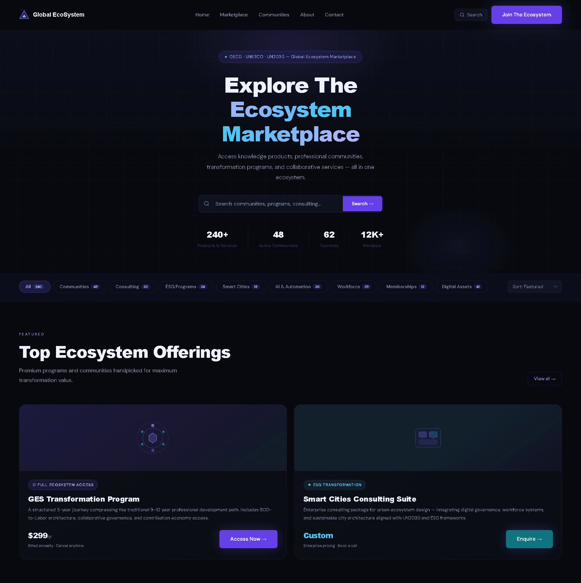 Marketplace — knowledge products and community search